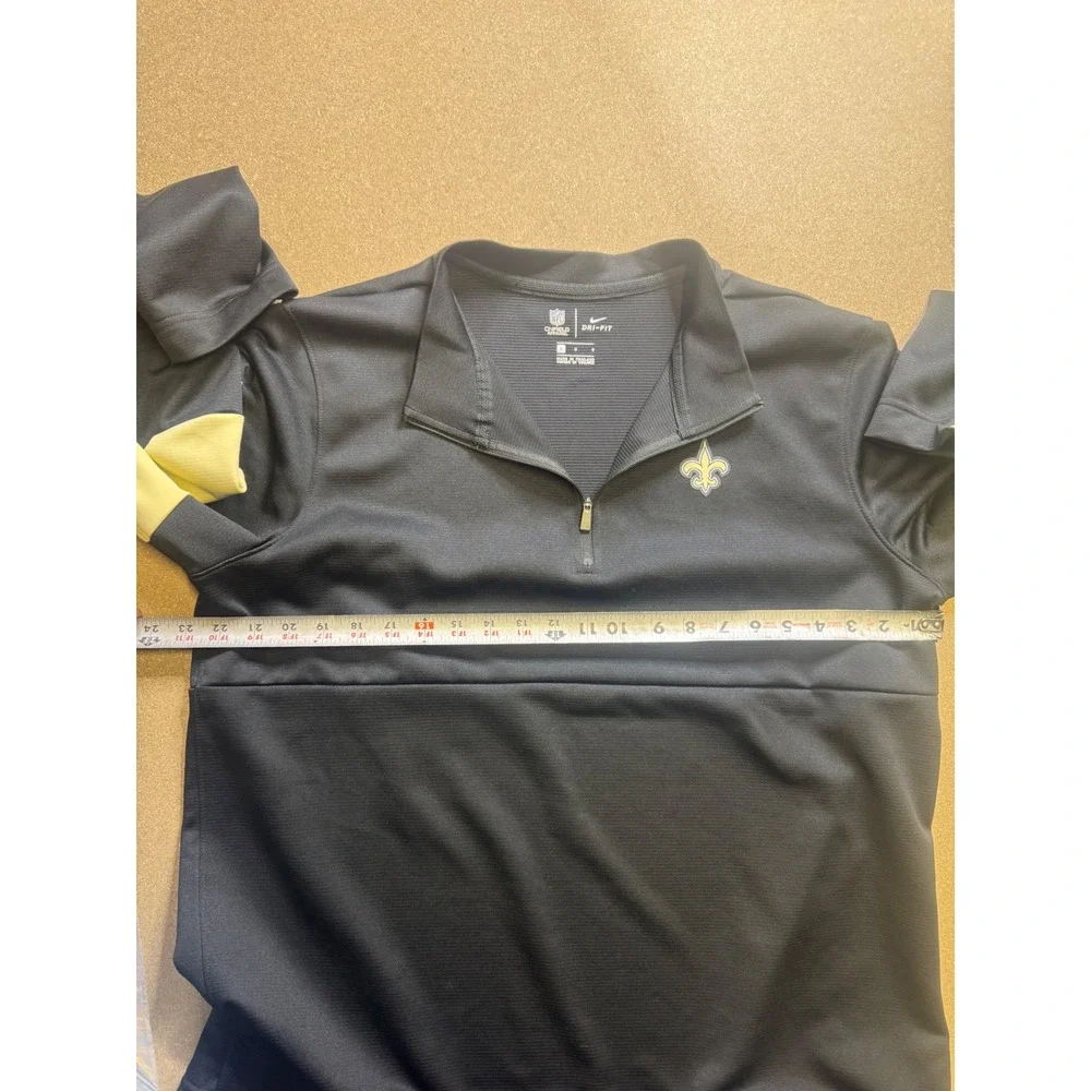 Nike Men's NFL New Orleans Saints Dri-FIT Quarter Zip‎ Pullover Black Gold L $89
